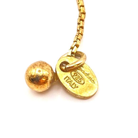 DYADEMA 925 Silver Sun Moon Pendant Italy Sterling Bolo Necklace Gold Vermeil - Picture 7 of 9